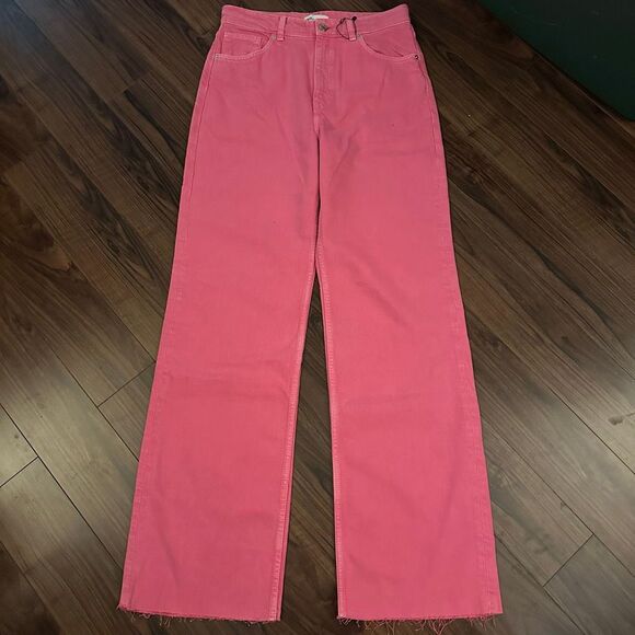 Zara Denim - Zara wide leg pink jeans women’s 10